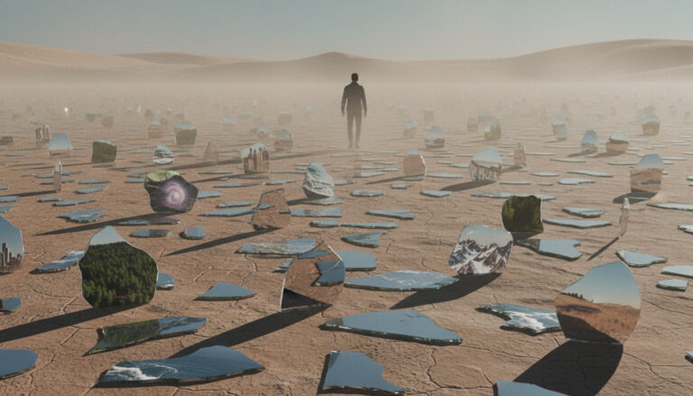 gemini-2.5-flash-image_a_surreal_and_vibrant_cinematic_photo_of_Fragments_of_a_broken_mirror_scattered_-1